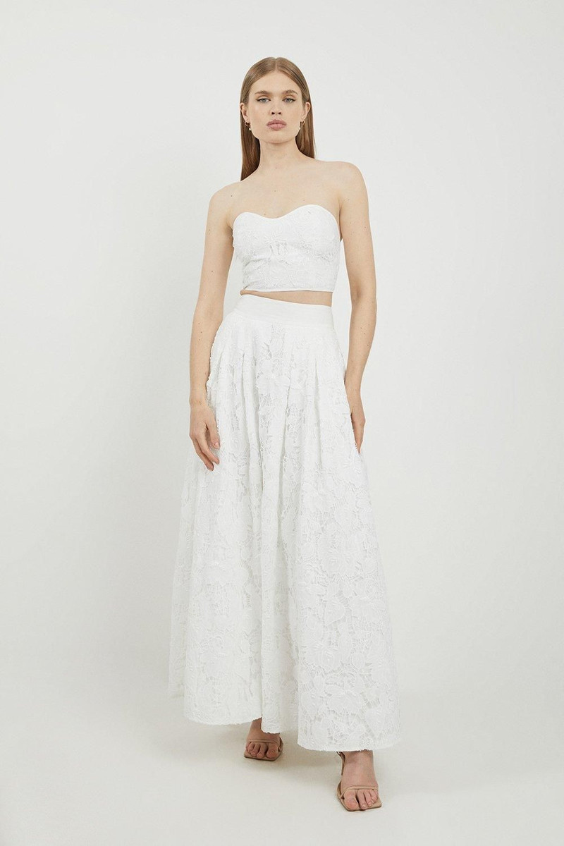 KAREN MILLEN Lydia Millen Lace Cotton Maxi Skirt outlook