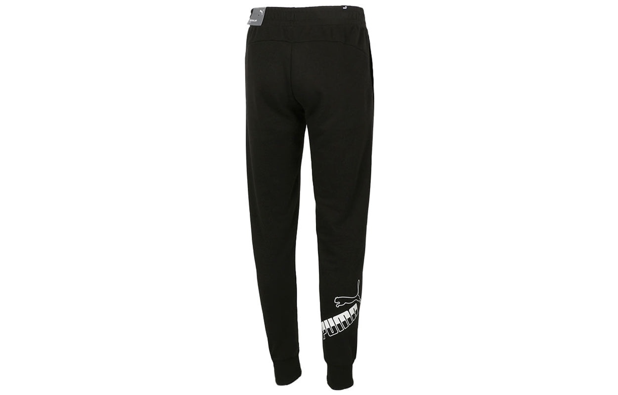 PUMA Essentials Logo Pants 'Black White' 588671-01 - 2