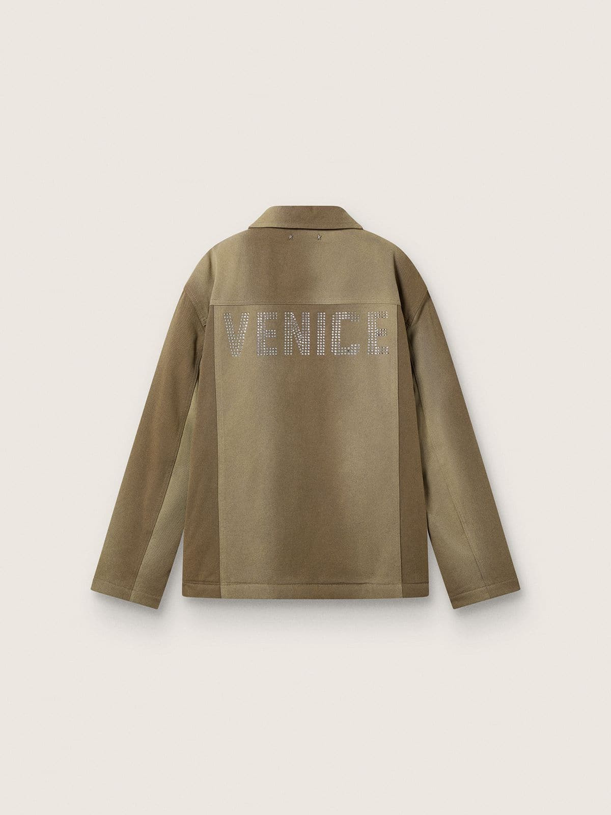 Unisex padded jacket in shades of khaki - 6