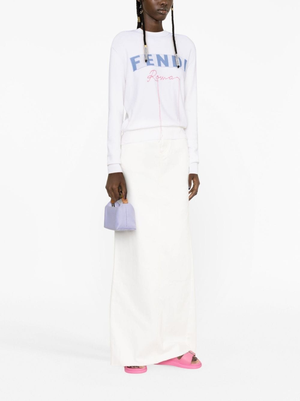 logo-print exposed-seam jumper - 4