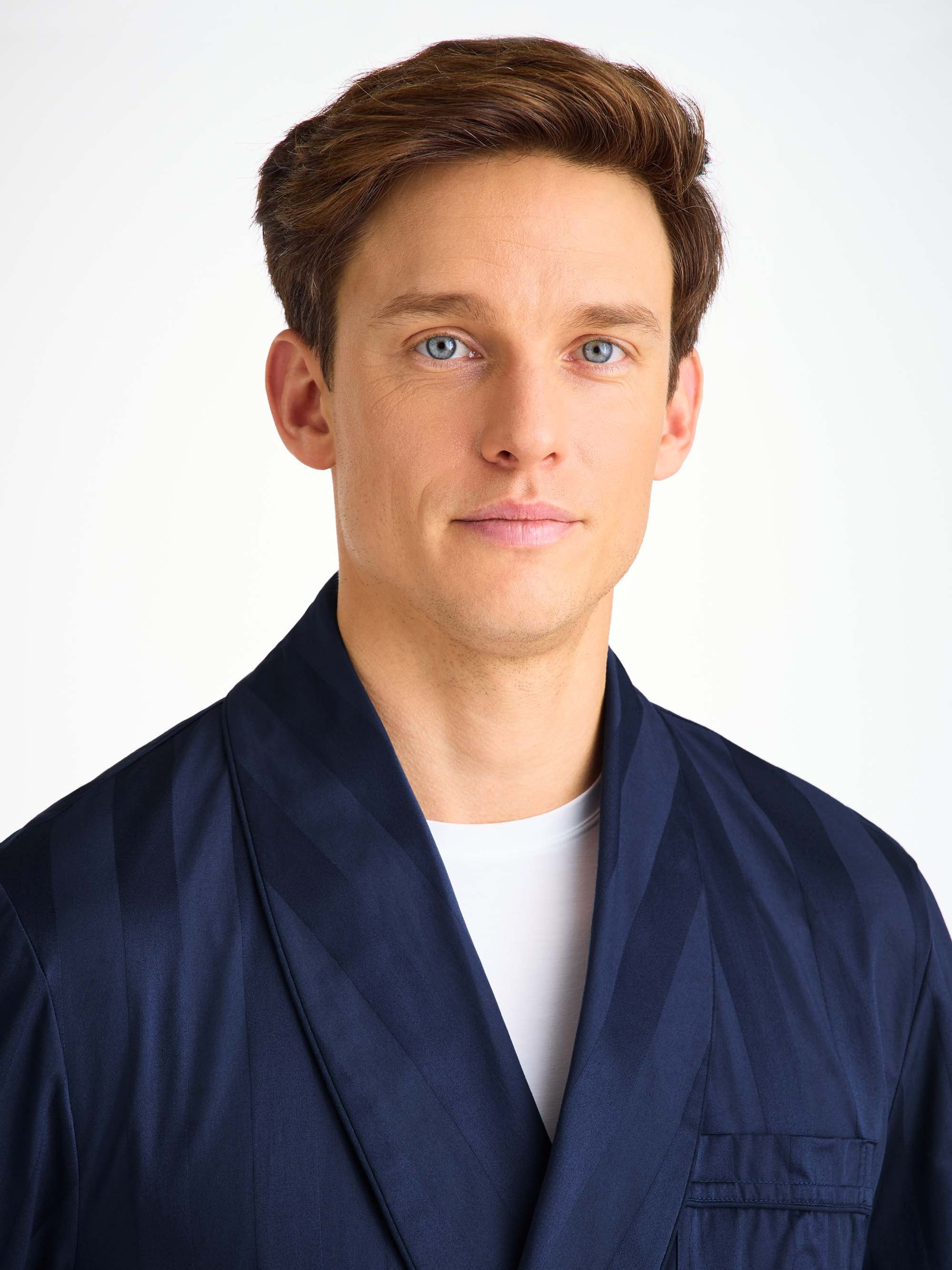 Men's Robe Lingfield Cotton Navy - 7