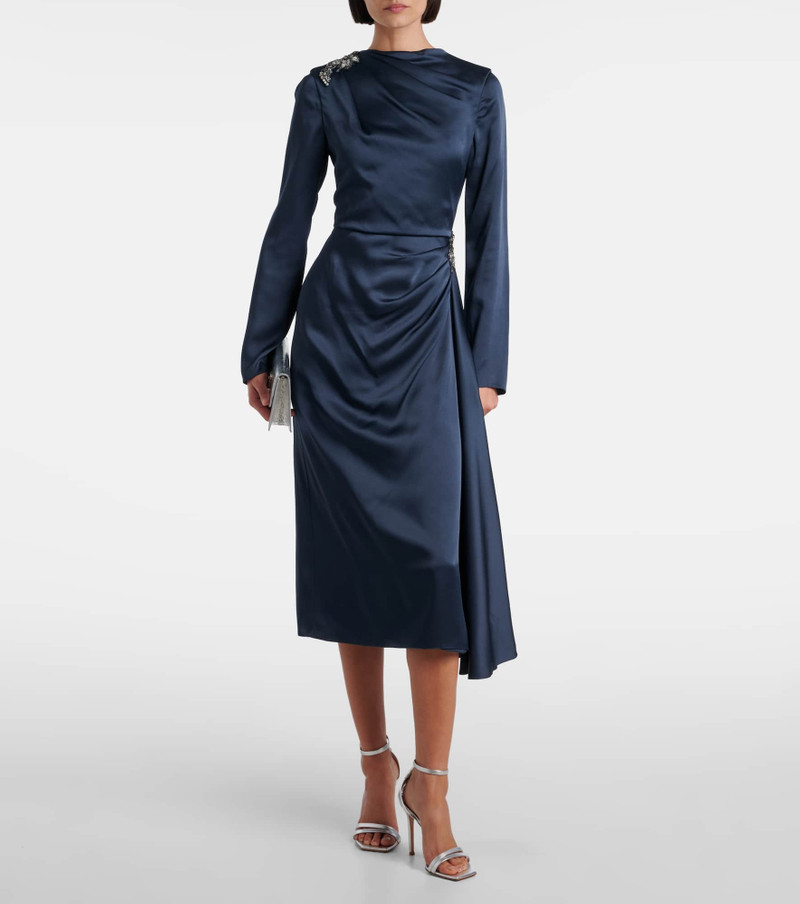 Erdem Crystal-embellished satin cady cocktail dress outlook