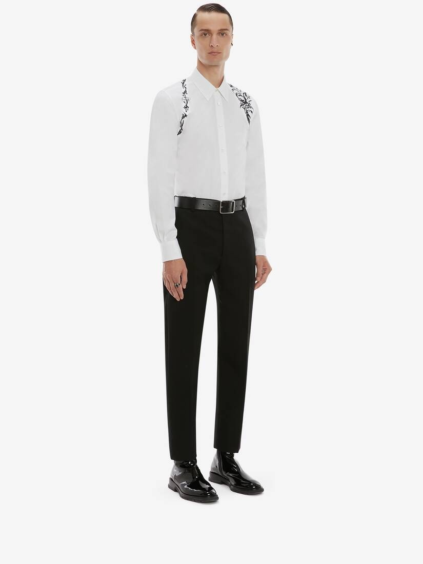Blake Illustration Harness Shirt in White/black - 3