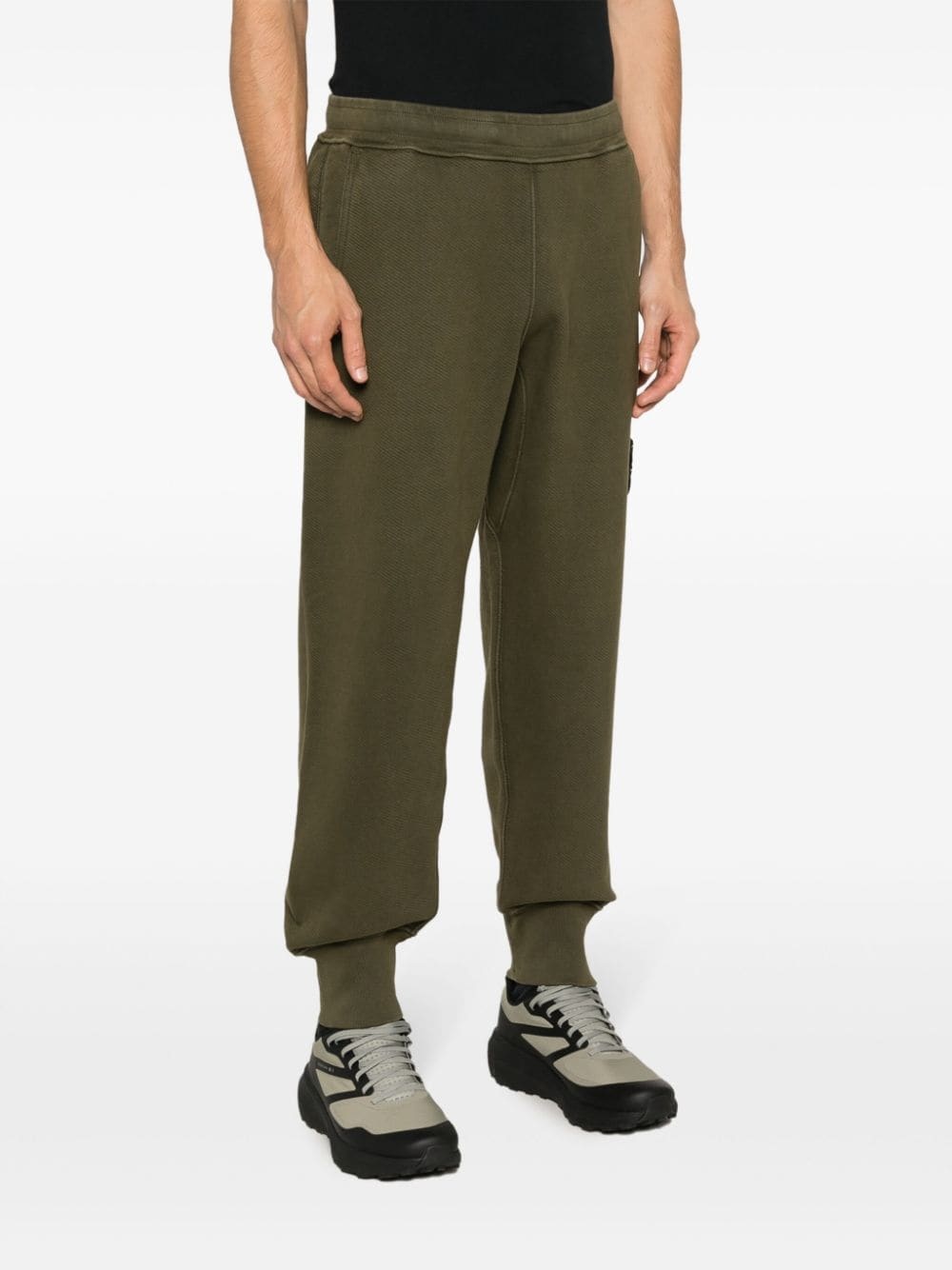 Compass-patch cotton track pants - 3