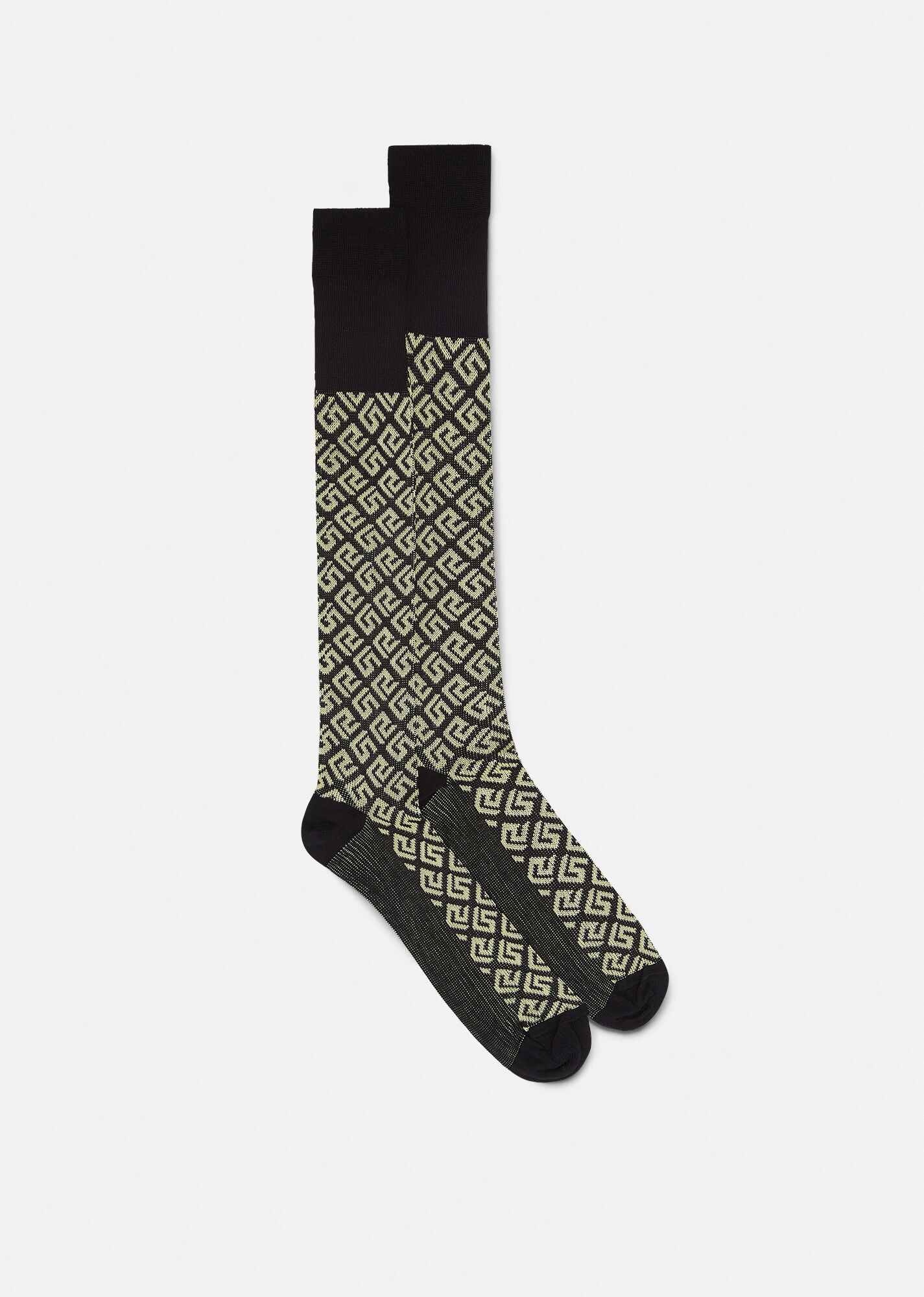 Greca Pattern Stockings - 1
