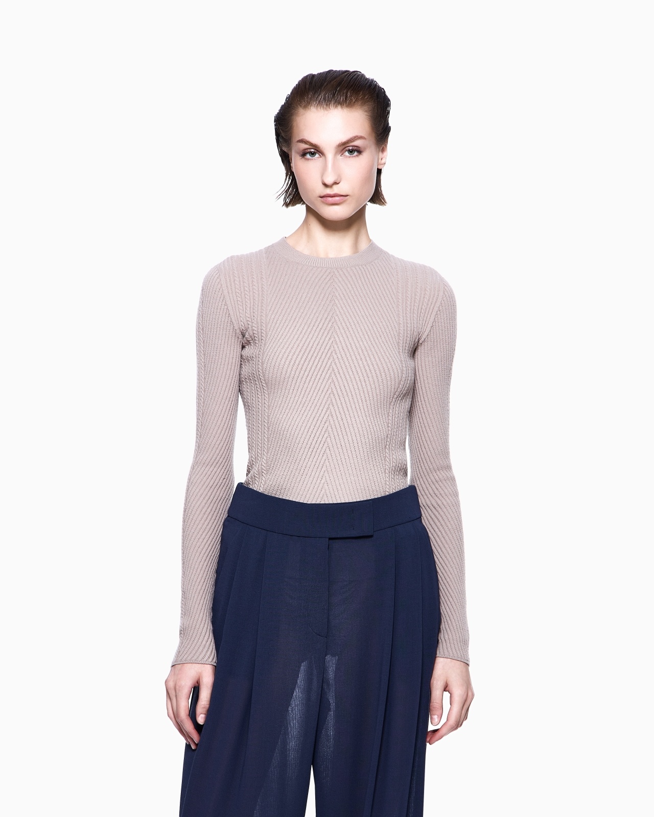 CREW-NECK RIBBED JUMPER IN VIRGIN WOOL - 4