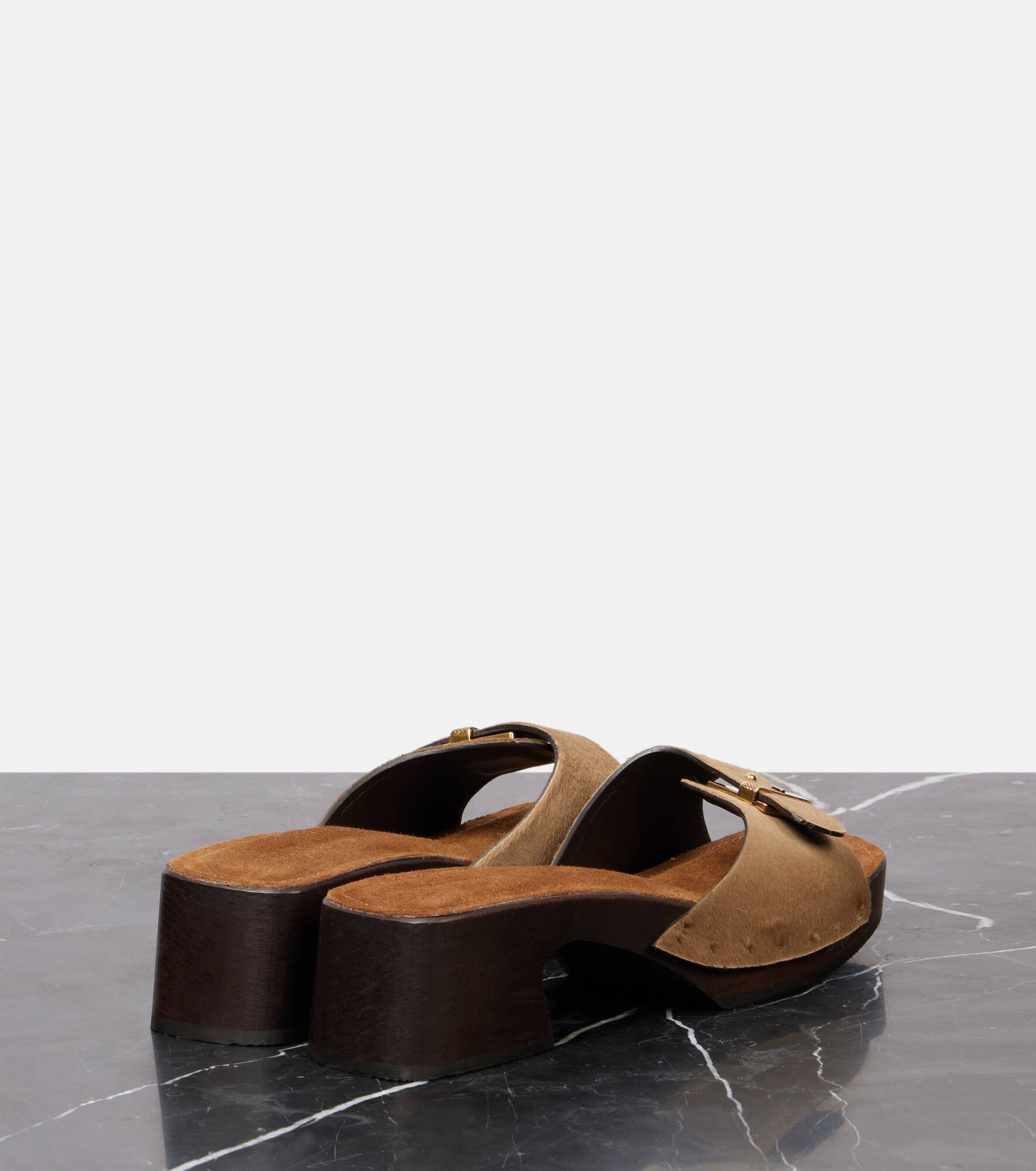 Britt 25 calf hair clogs - 2