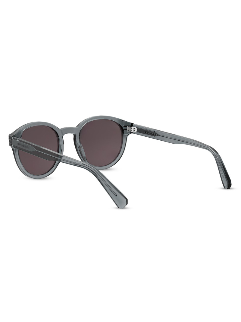 Men's B. Zero1 50MM Round Sunglasses - Transparent Dark Purple 4