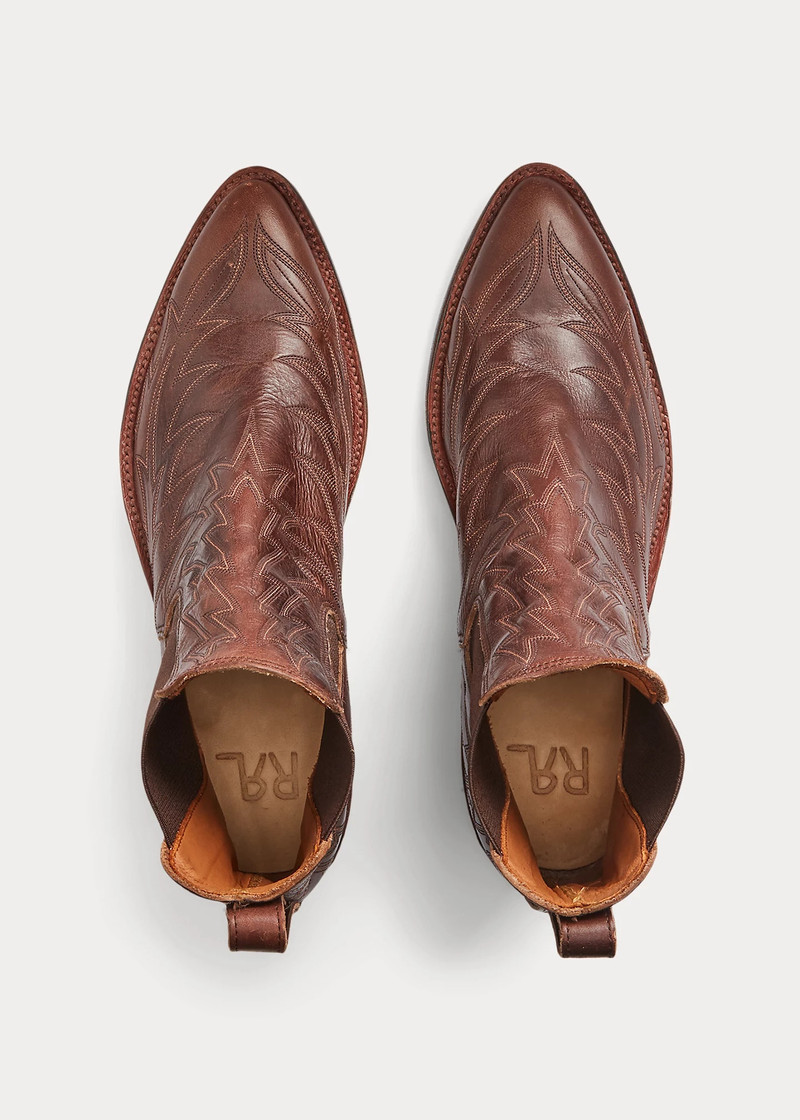 Embroidered Leather Chelsea Boot 3