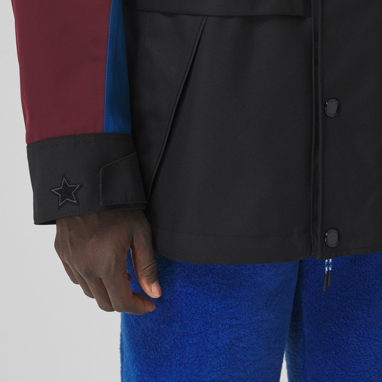 Detachable Hood Colour Block Technical Wool Jacket - 6