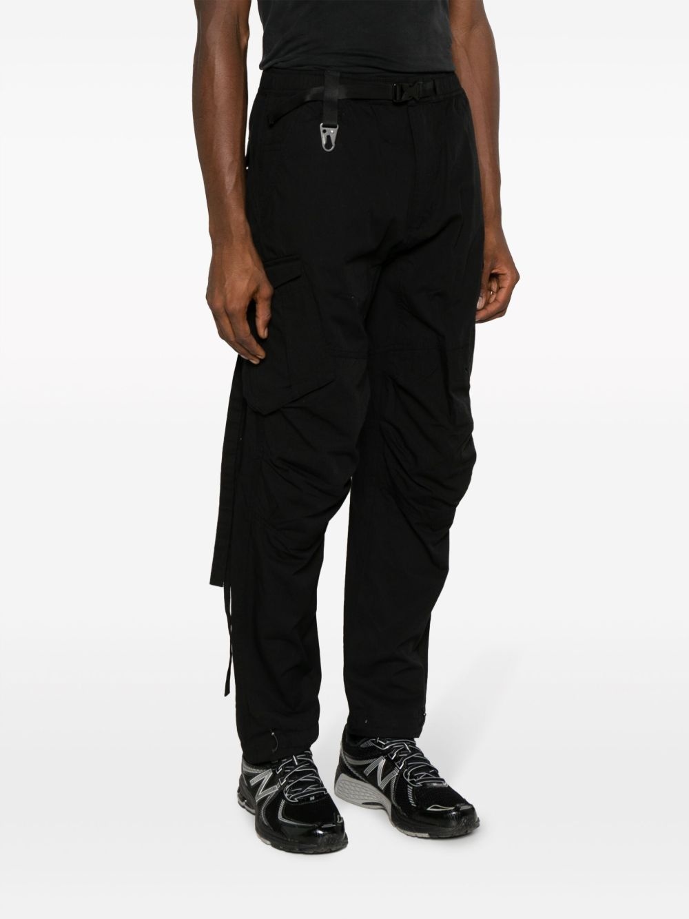 straight-leg cotton blend trousers - 3