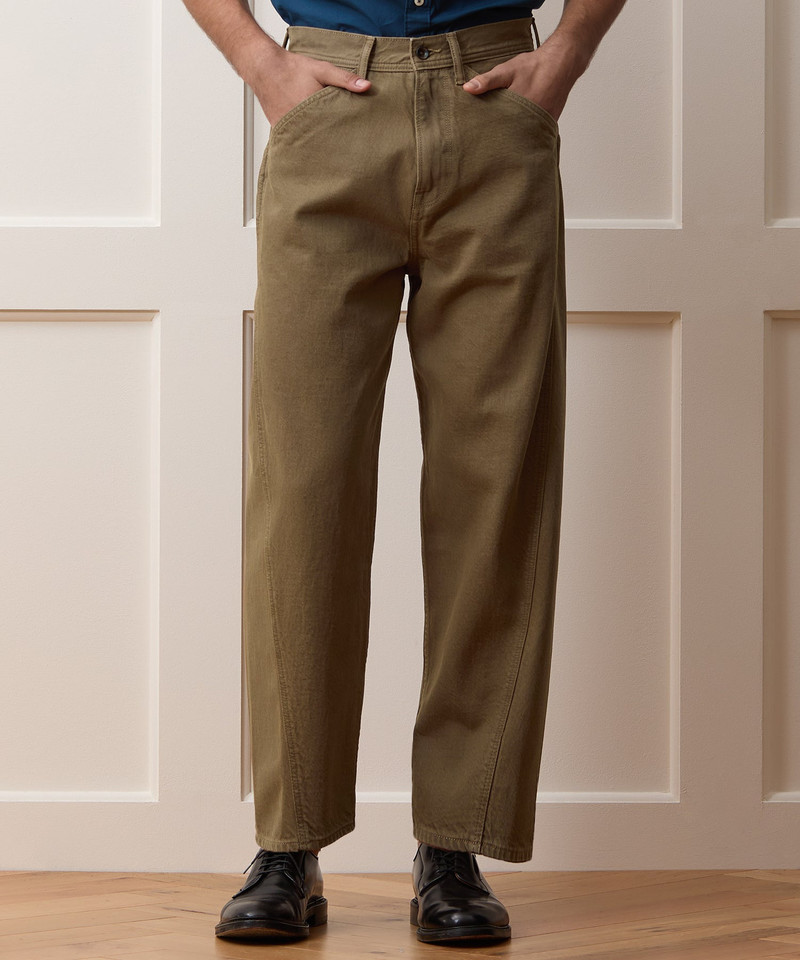TODD SNYDER Relaxed Barrel Jean in Brown outlook