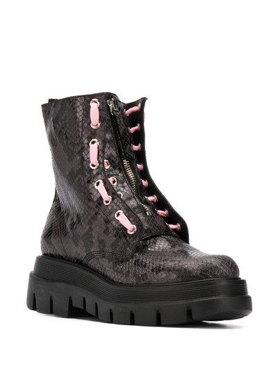 MSGM snakeskin-print ankle-length boots outlook