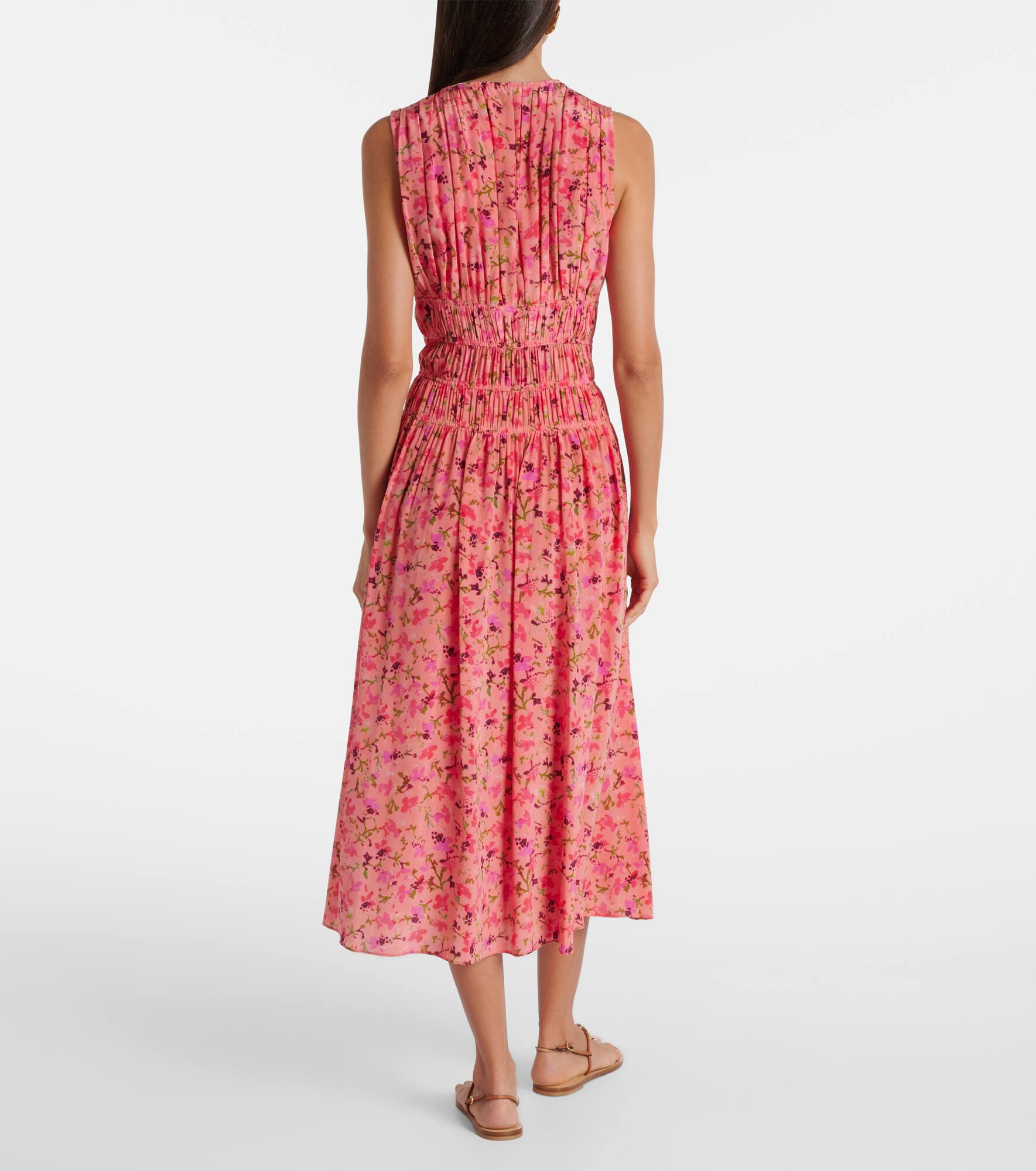 Sylvie floral silk midi dress - 3