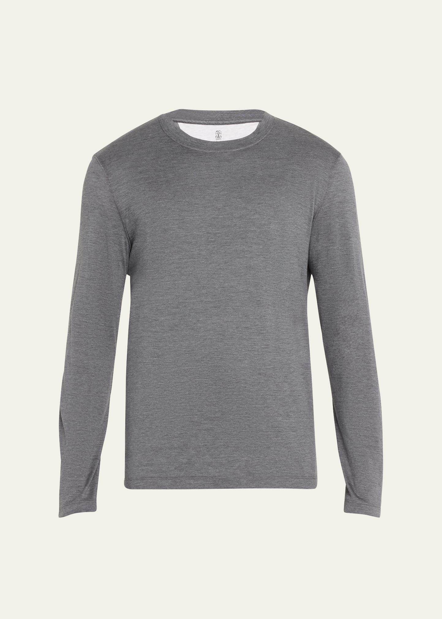 Men's Silk and Cotton Long-Sleeve T-Shirt - 1