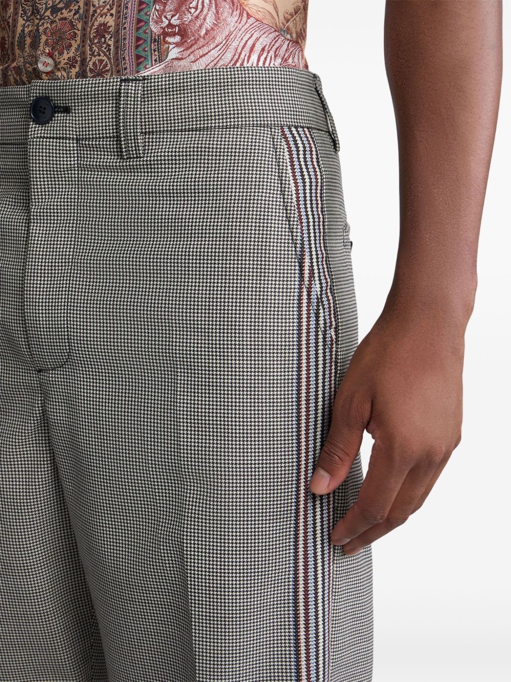 houndstooth-pattern trousers - 5