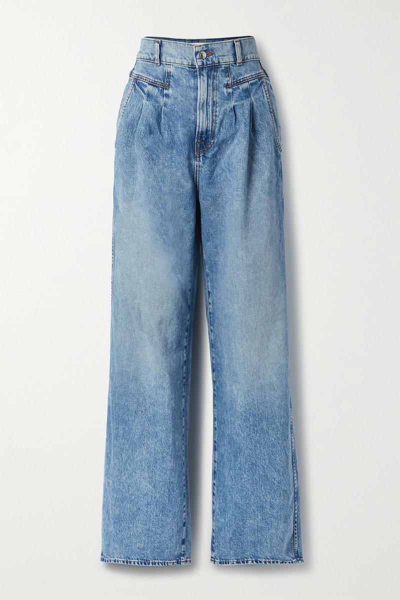 Morgan pleated high-rise wide-leg jeans - 1
