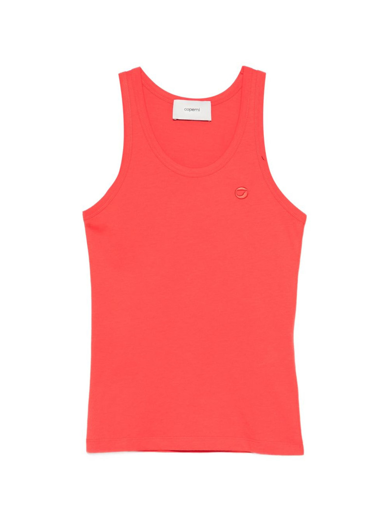 logo-embroidered tank top 1