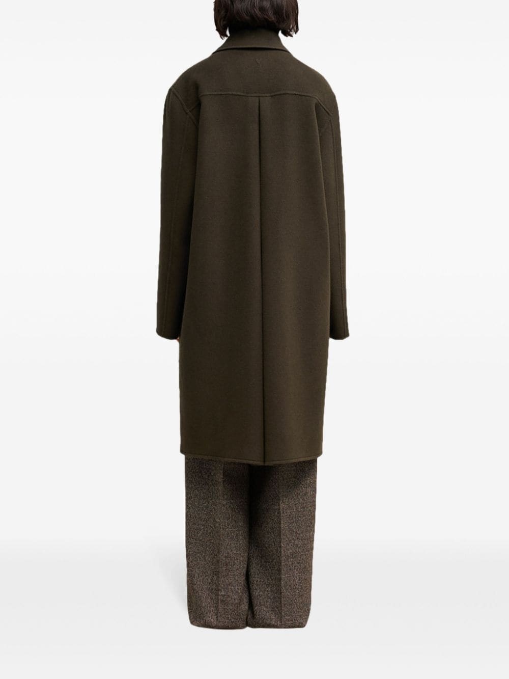 single-breasted felted coat - 5