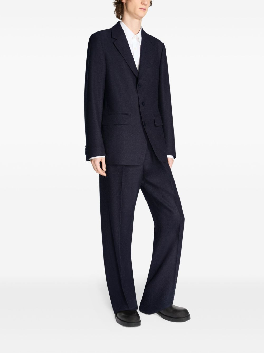 single-breast wool suit - 3