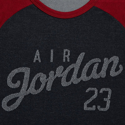 Jordan Air Jordan 23 Raglan 3/4 Sleeve Short 'Black Red' 724504-010 outlook