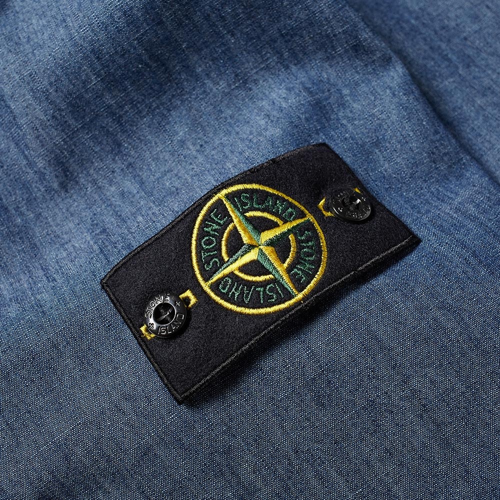 Stone Island Chambray Trench Coat - 4