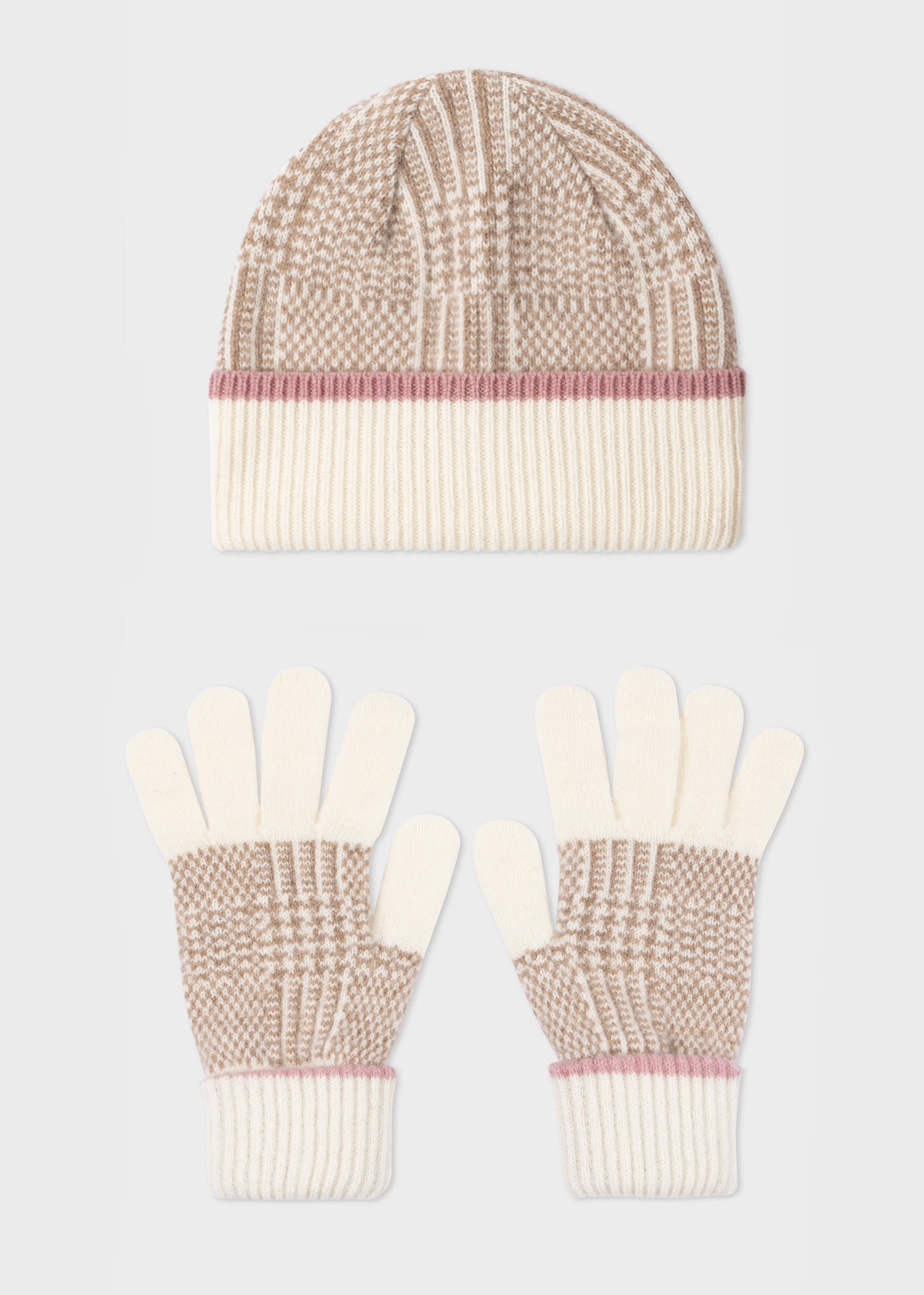 'Prince of Wales Check' Hat & Gloves Gift Set - 1