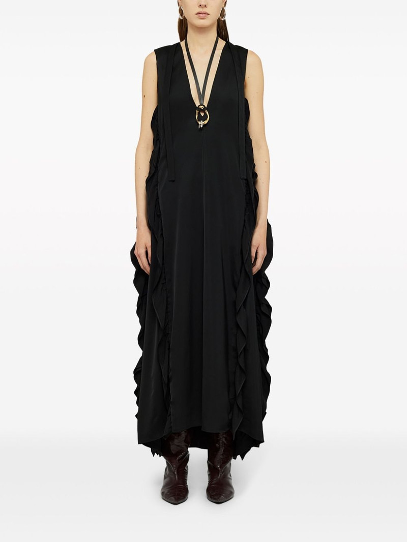 Jil Sander ruffle-detail V-neck maxi dress outlook