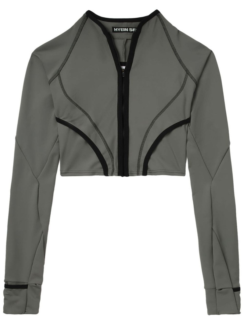 cut-out zip-up crop top 1