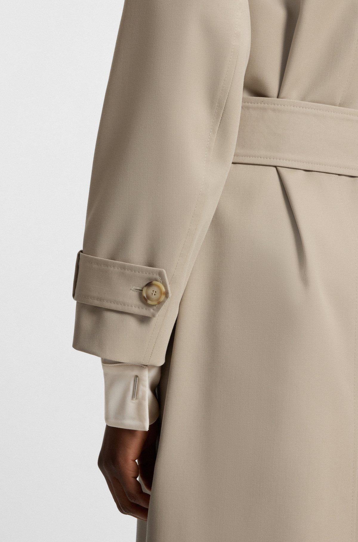 BELTED TRENCH COAT IN WOOL - 6