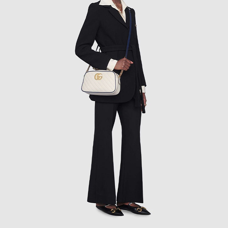 (WMNS) Gucci GG Marmont Series Single-Shoulder Bag Small-Size White 447632-0OLFX-9085 - 8