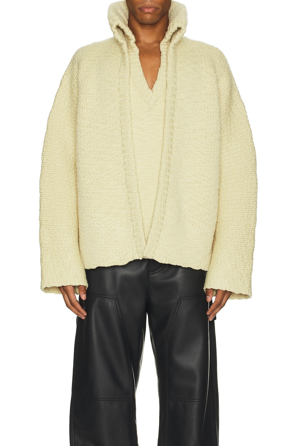 Wool Textured Compact Double Layer Cardigan - 3