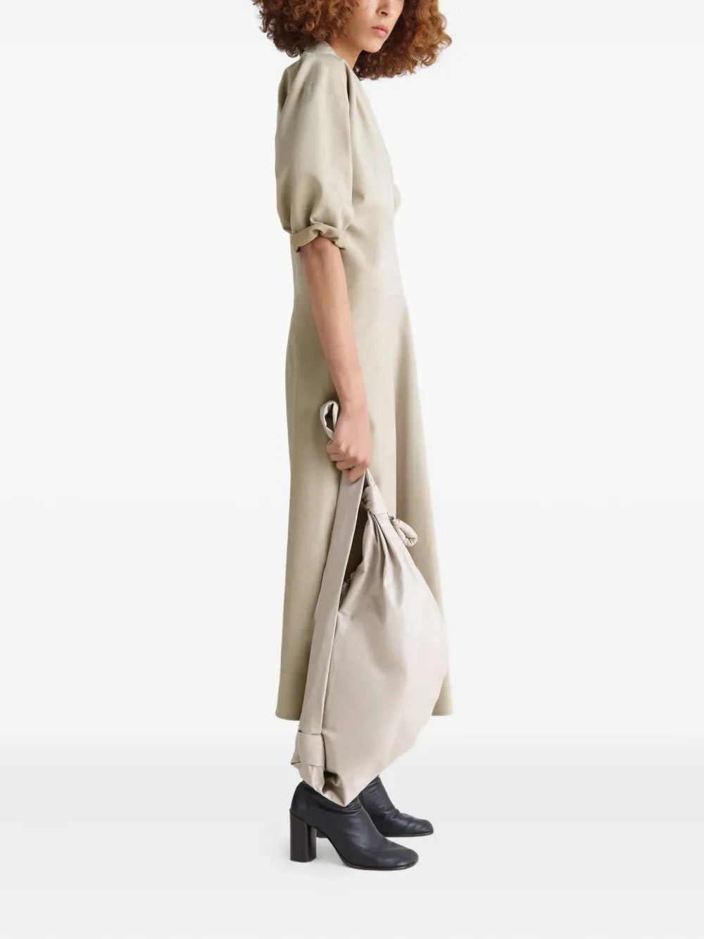 LEMAIRE - Women Leather V-Neck Dress - 2