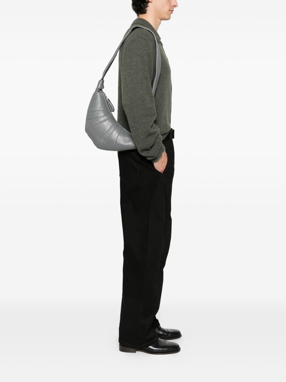 Croissant knotted lambskin shoulder bag - 2