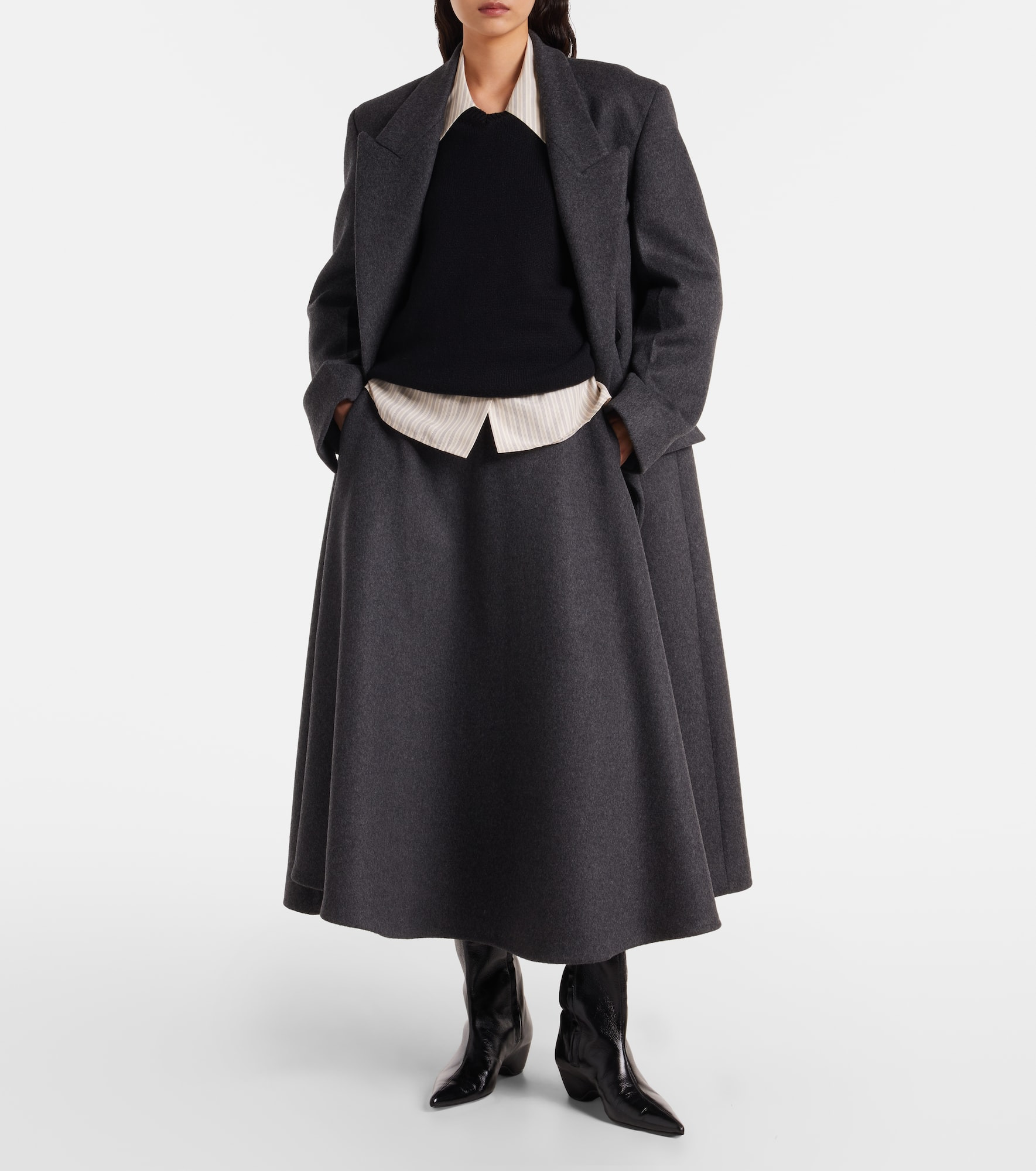 Wool-blend midi skirt - 2