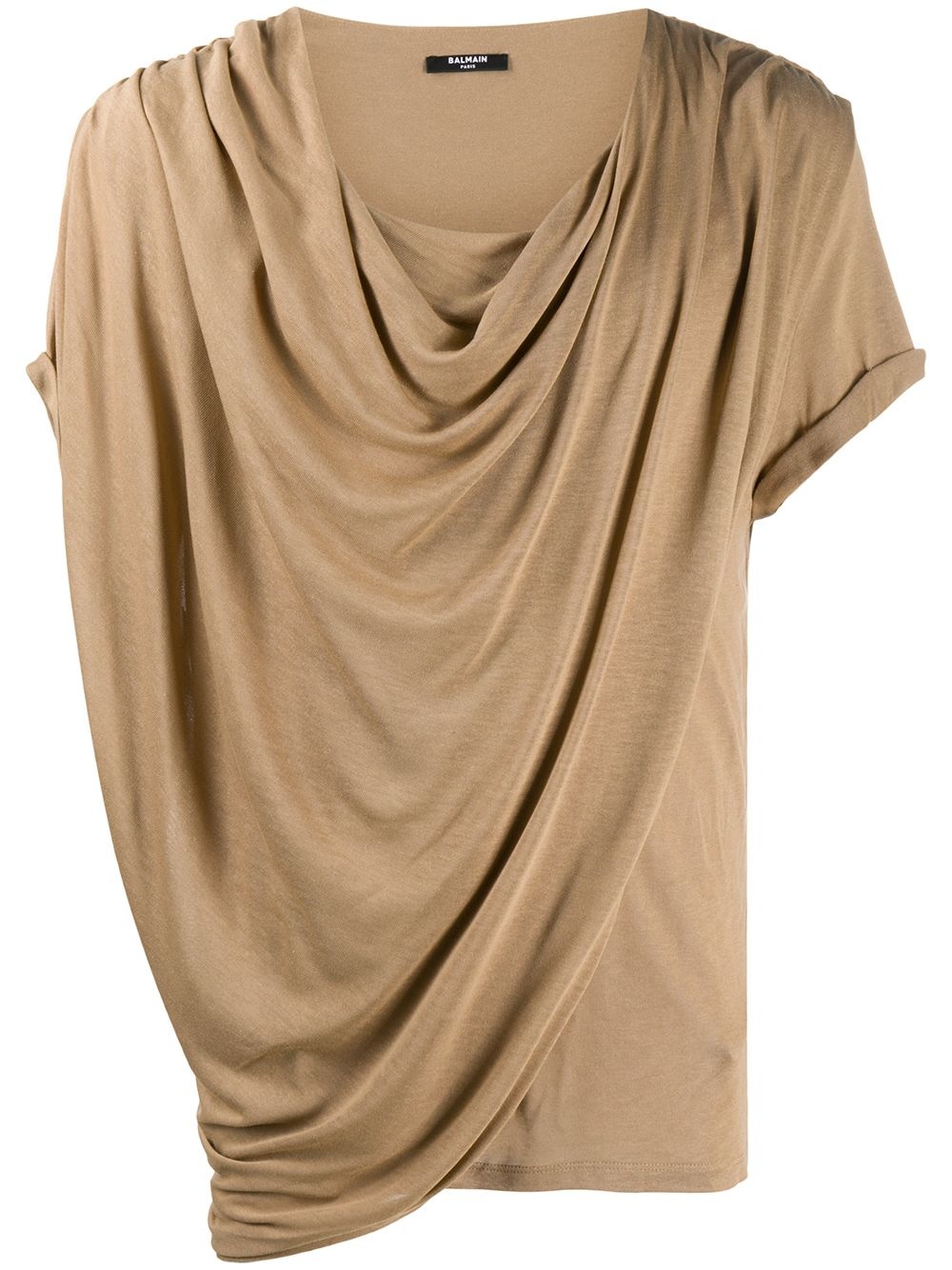 draped-detail short-sleeve T-shirt - 1