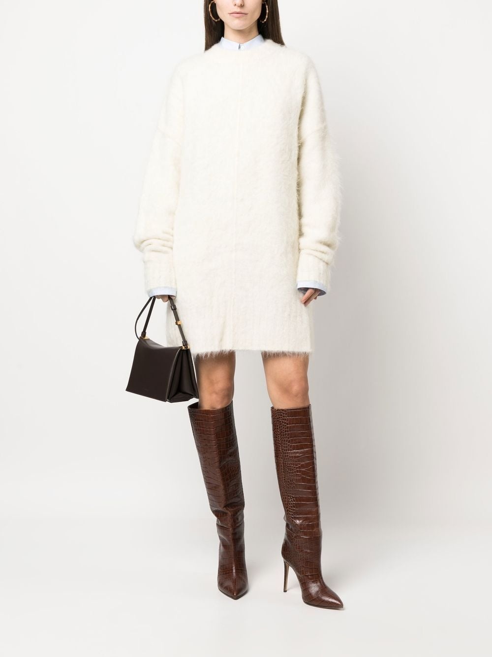 alpaca-blend knitted mini dress - 2