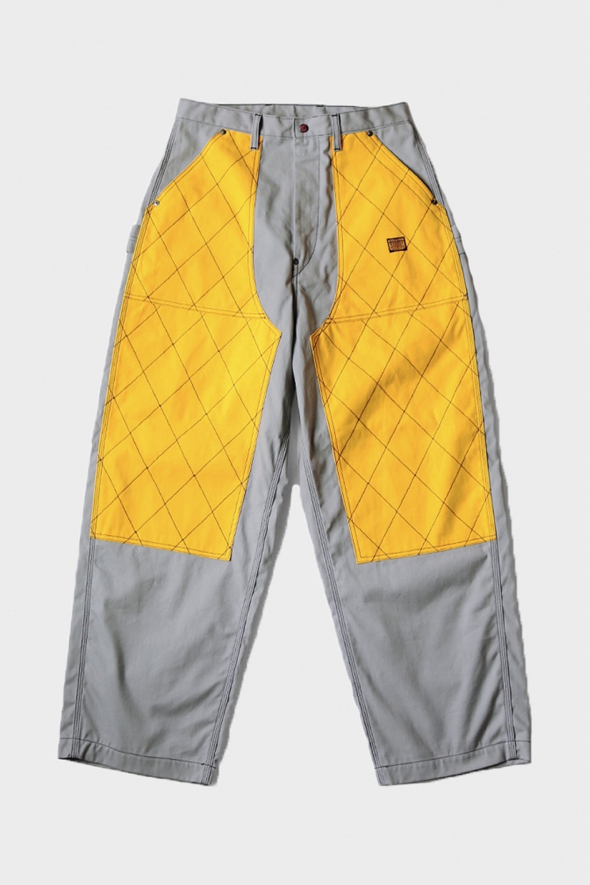 CANVAS W-KNEE ROOKIE PAINTER PANTS(2TONES) - GRAY X YELLOW - 1