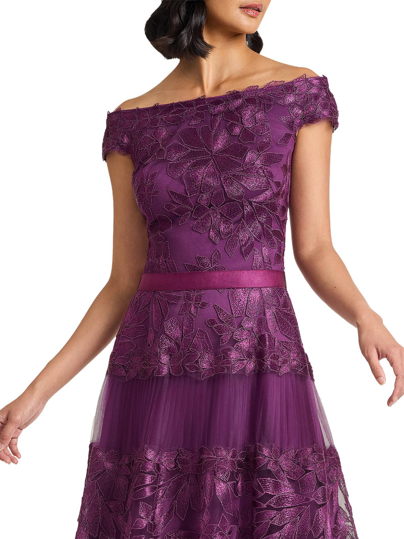 Women's Floral Embroidered Off-The-Shoulder A-Line Dress - Begonia 6