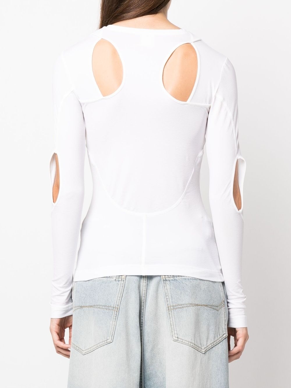 cut-out crew-neck T-shirt - 4