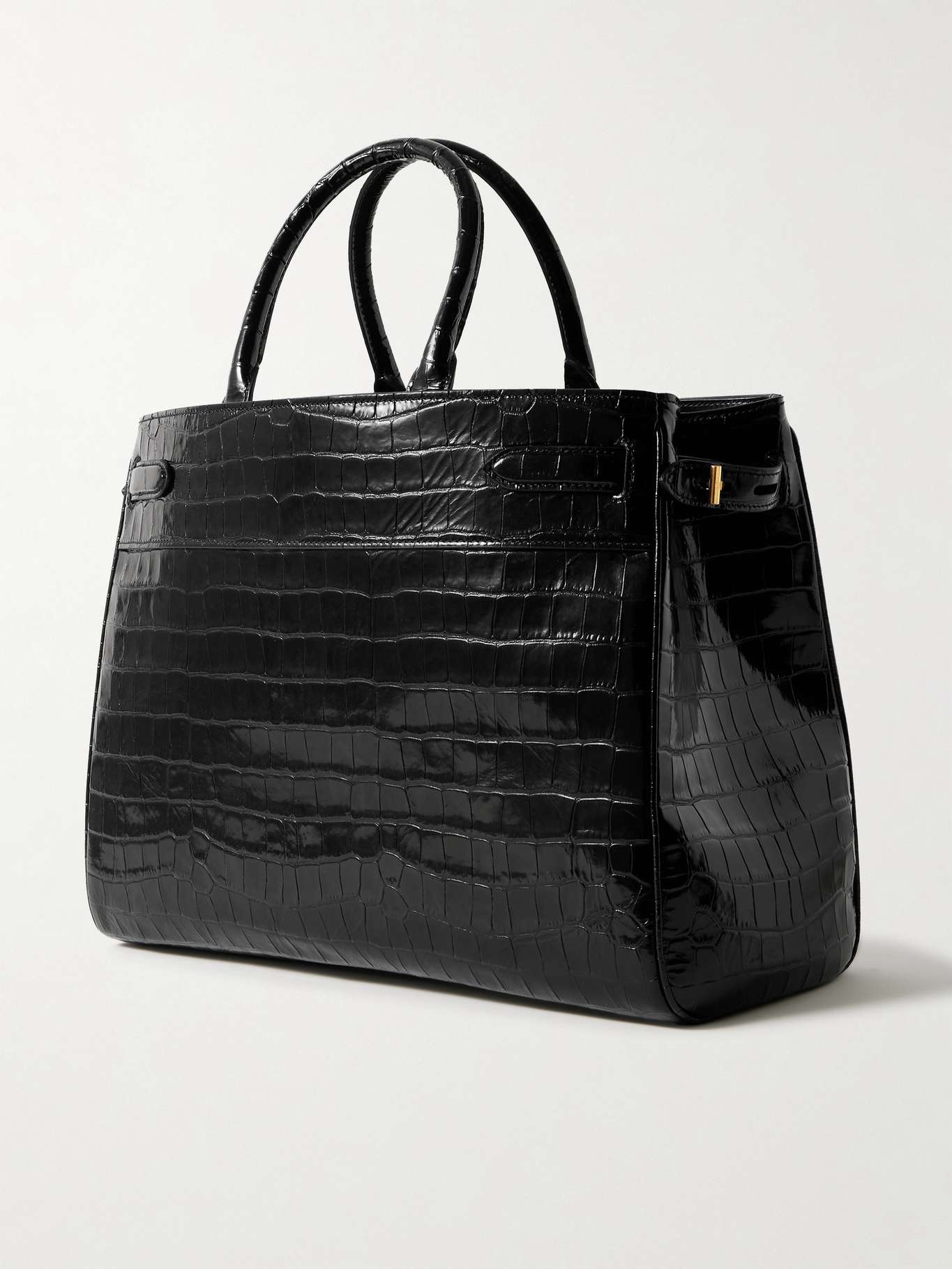 Whitney large glossed croc-effect leather tote - 3