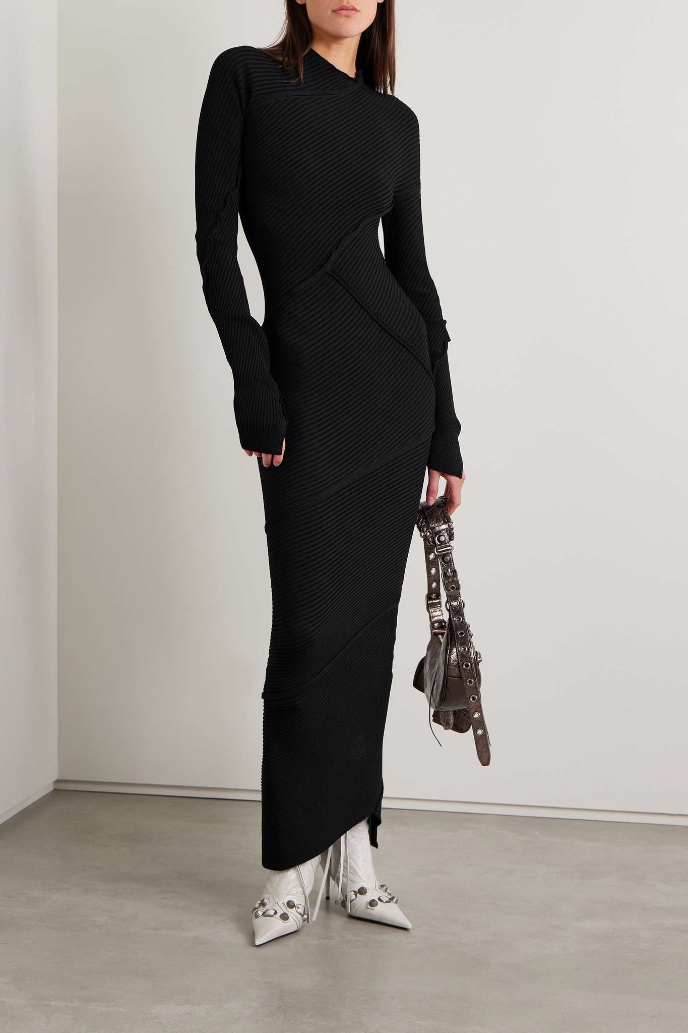 ワンピース BALENCIAGA SPIRAL MAXI DRESS BALENCIAGA Women's Spiral Maxi Dress in Black | REVERSIBLE