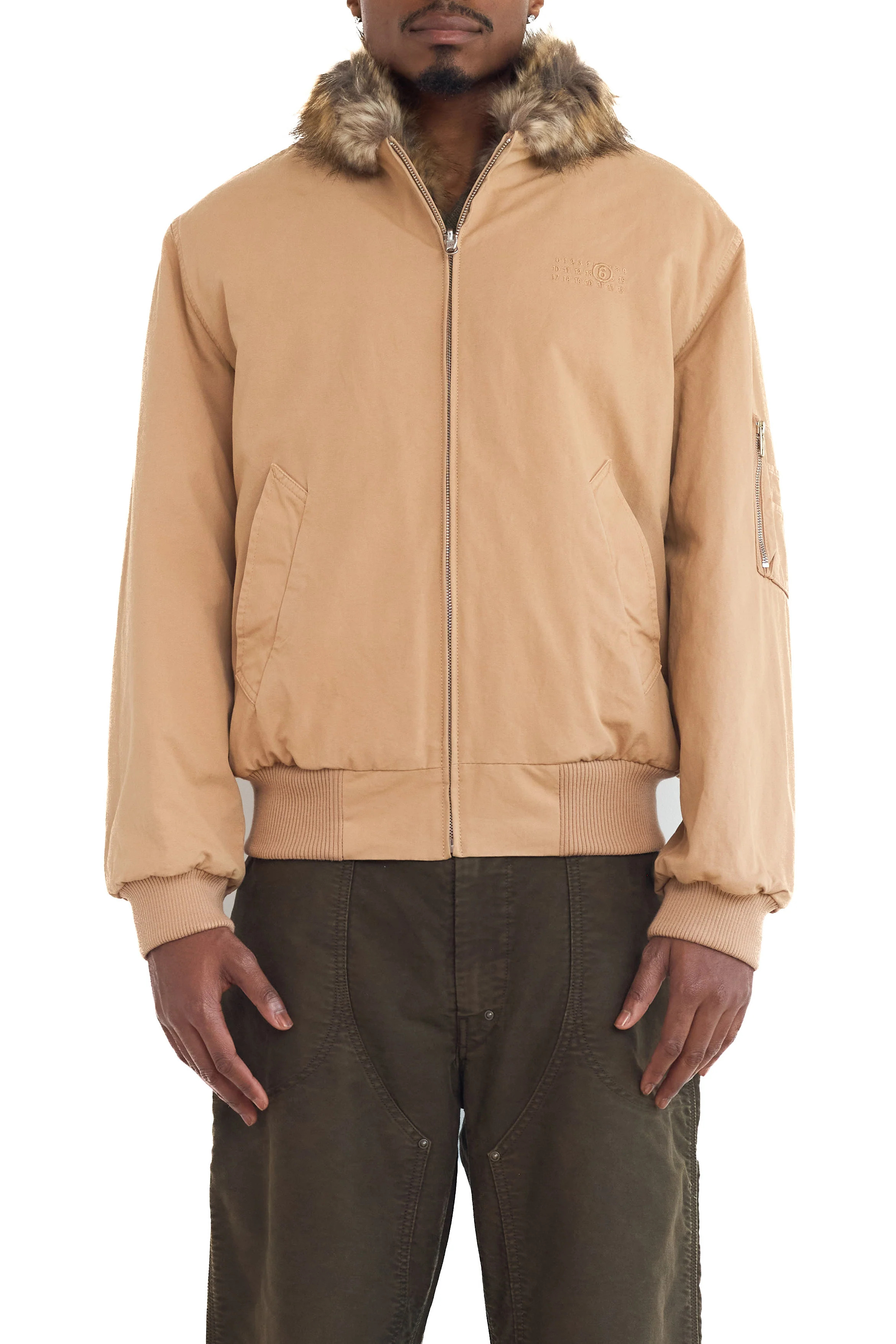 MM6 Reversible Cotton Canvas Jacket Ocre - 7