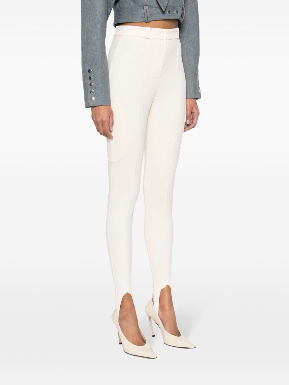 pressed-crease high-waist trousers - 3