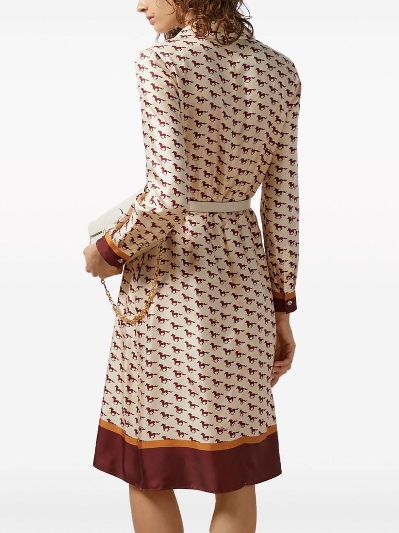 Diagonal Horses-print silk shirtdress 3