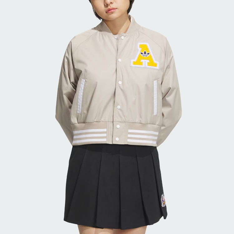 (WMNS) adidas Originals Collegiate Bomber Jackets 'Beige' IU4770 - 2