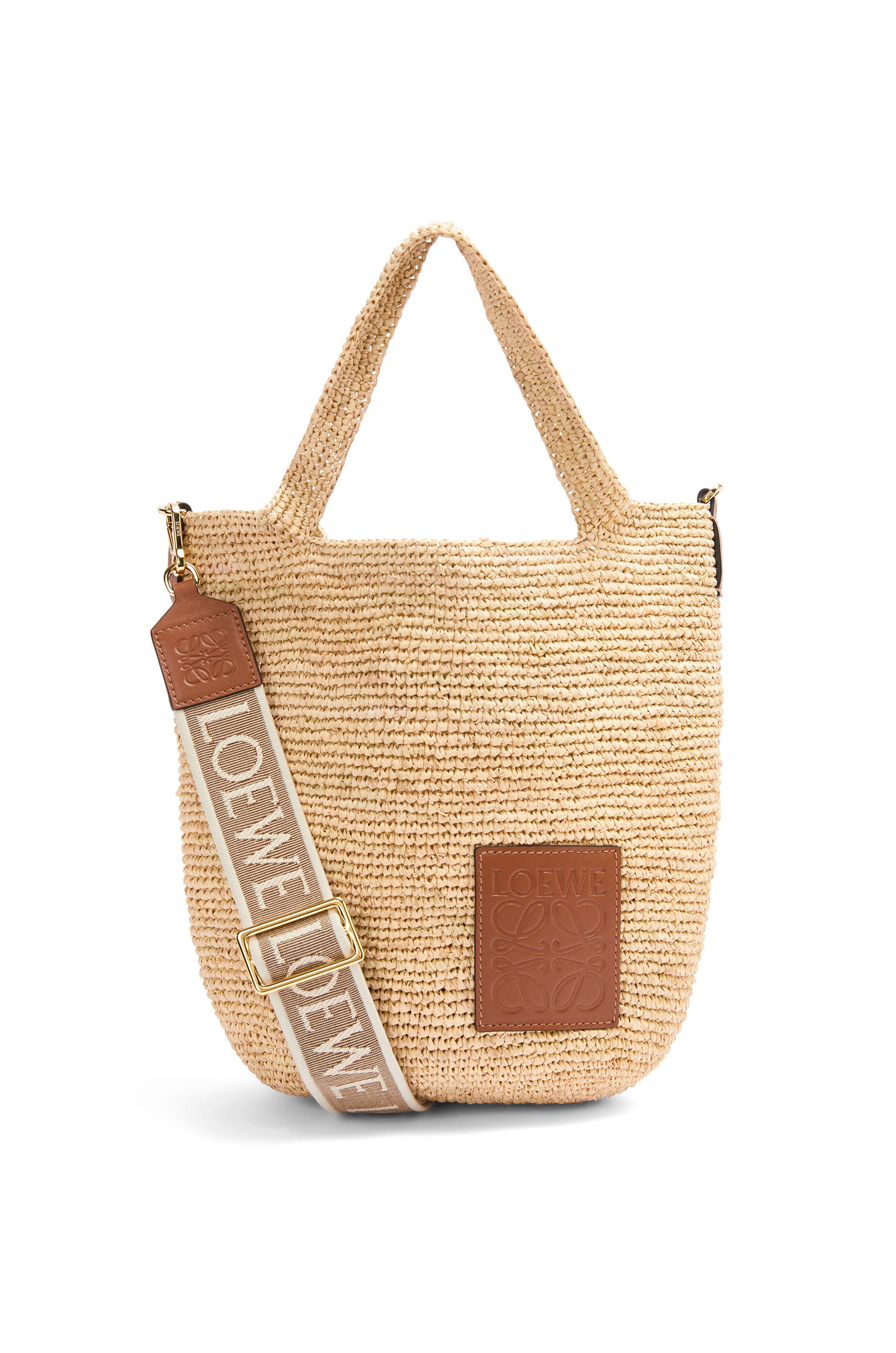 Mini Slit bag in raffia and calfskin - 1