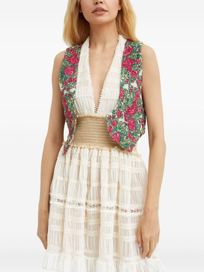Nova Cambric floral-embroidered waistcoat 1