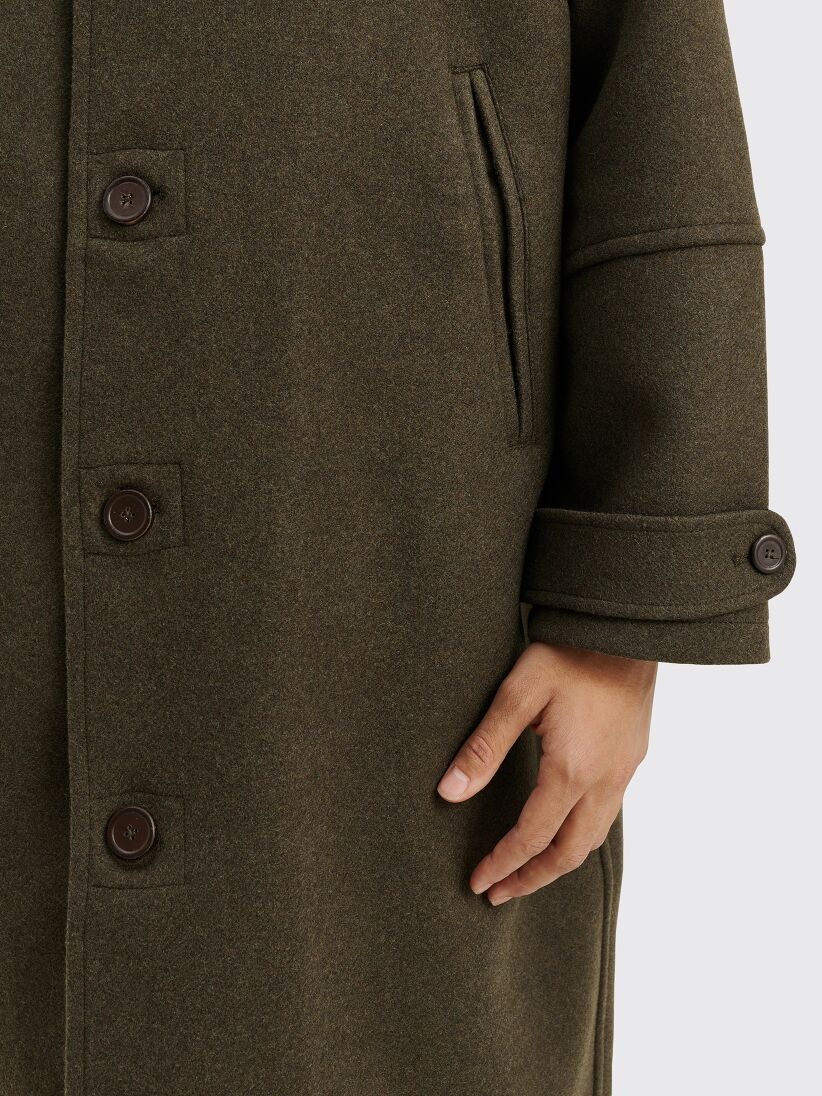 OUR LEGACY DUFFEL COAT ABBEY MELTON MOSS GREEN - 7