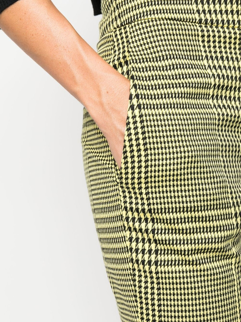 houndstooth-print flared trousers 5